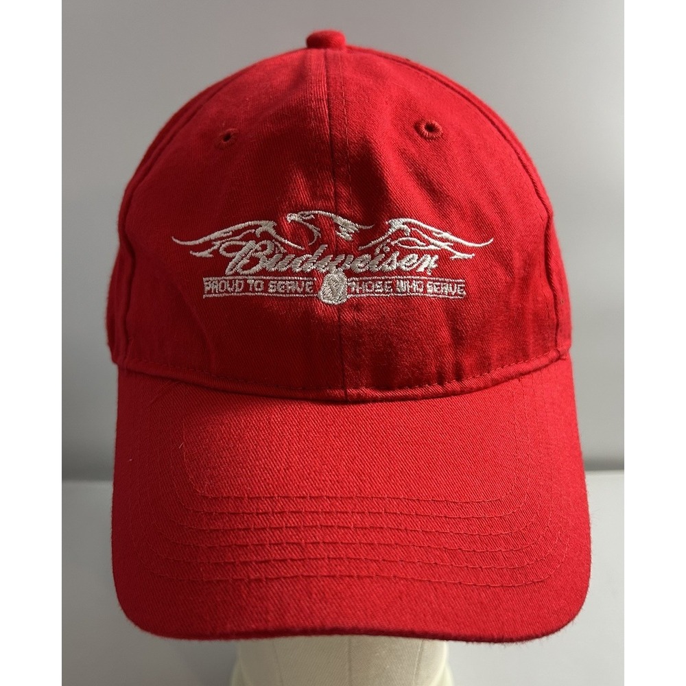Budweiser Coast Guard Hat Red Proud to Serve Those Who Serve Eagle Cap AMC 1701